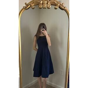 Bbonlinedress Blue Black Lace Neckline Dress